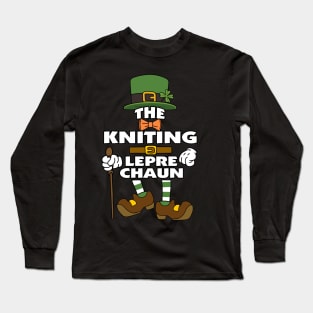 The Kniting Leprechaun St Patrick's Day Celebration Matching Outfits Group Attire Long Sleeve T-Shirt